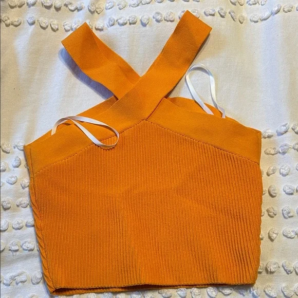 Babaton Orange Ribbed Tank Top - Picture 3 of 4